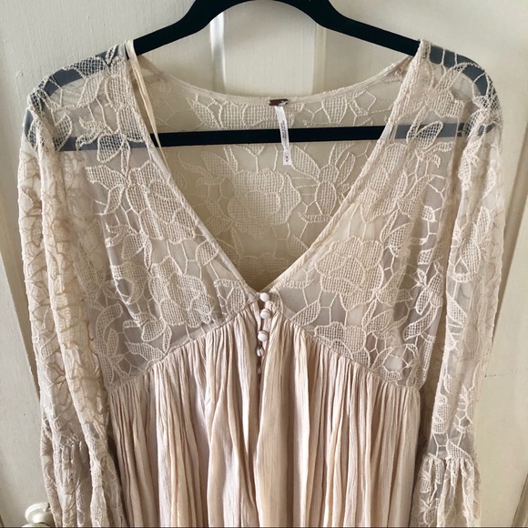 Free People Lace Dress - Bell Sleeves - Picture 6 of 12